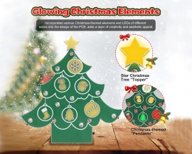 ICSTATION Christmas Tree Soldering Project, Musical Xmas Tree Soldering Practice Kit With Colorful Light, DIY Electronic Kit for School Home Learning Xmas Decoration & Gifts